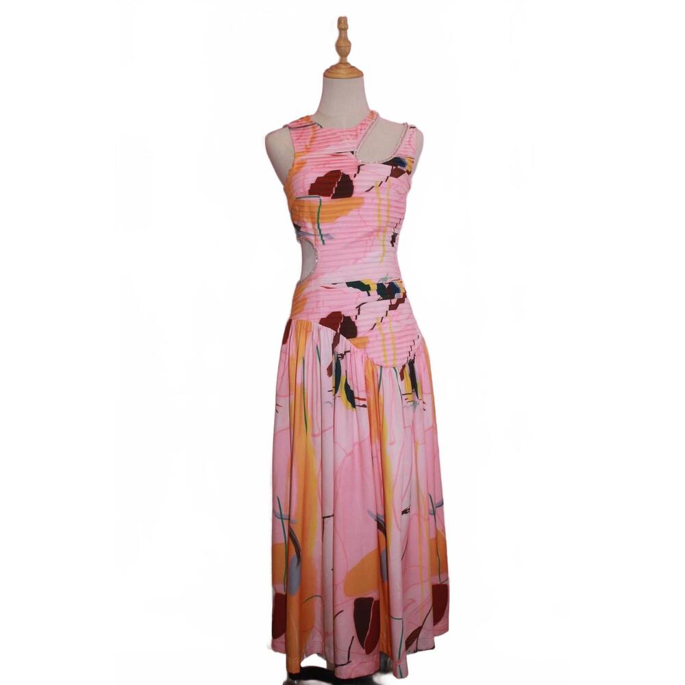 NEW PRODUCTSEEKER women's pleated sleeveless dress in multicolor